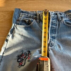 Vintage Blue Relaxed Jeans with Embroidered Detail